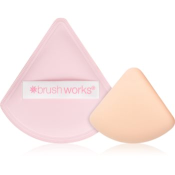Brushworks Triangular Powder Puff Duo aplicator spumă asupra machiajului - imagine 2